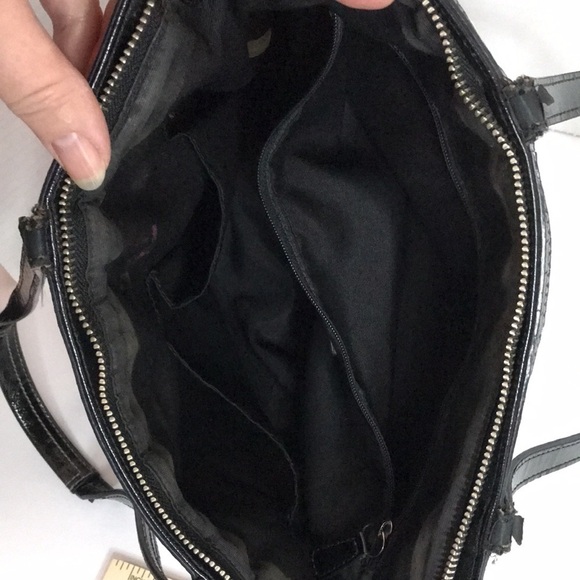 COACH E1321-F21950 Signature Stripe Kisslock Carryall Handbag Purse Satchel - Picture 7 of 17